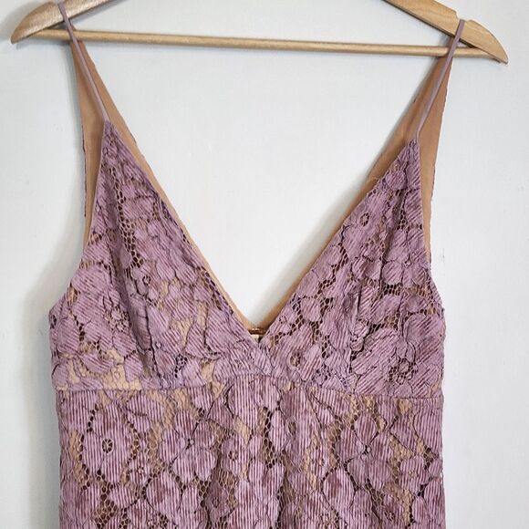 EUC Free People Dangerous Love Sleeveless Lace Mini Dress Wisteria Size 4 - Picture 5 of 16
